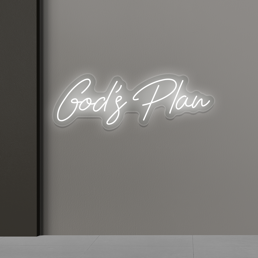 God's Plan Neon Sign | Warmwhite
