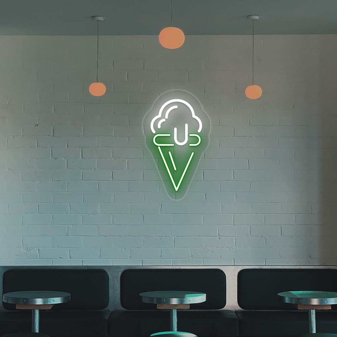 Ice Cream Neon Sign | white