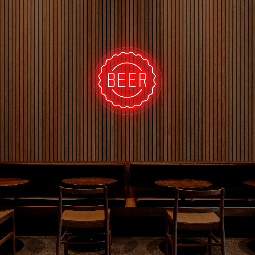 Beer Cap Neon Sign