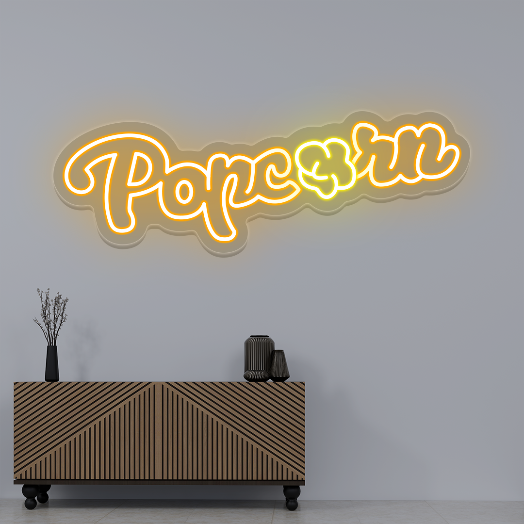 Popcorn Neon Sign | Orange