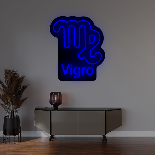 Virgo Zodiac Illuminated Sign