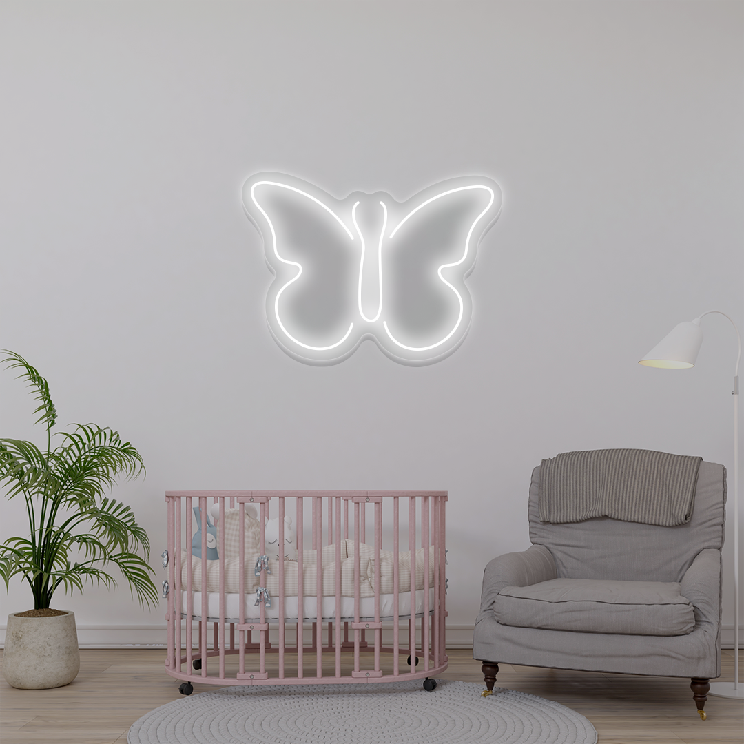Butterfly Neon Sign | White