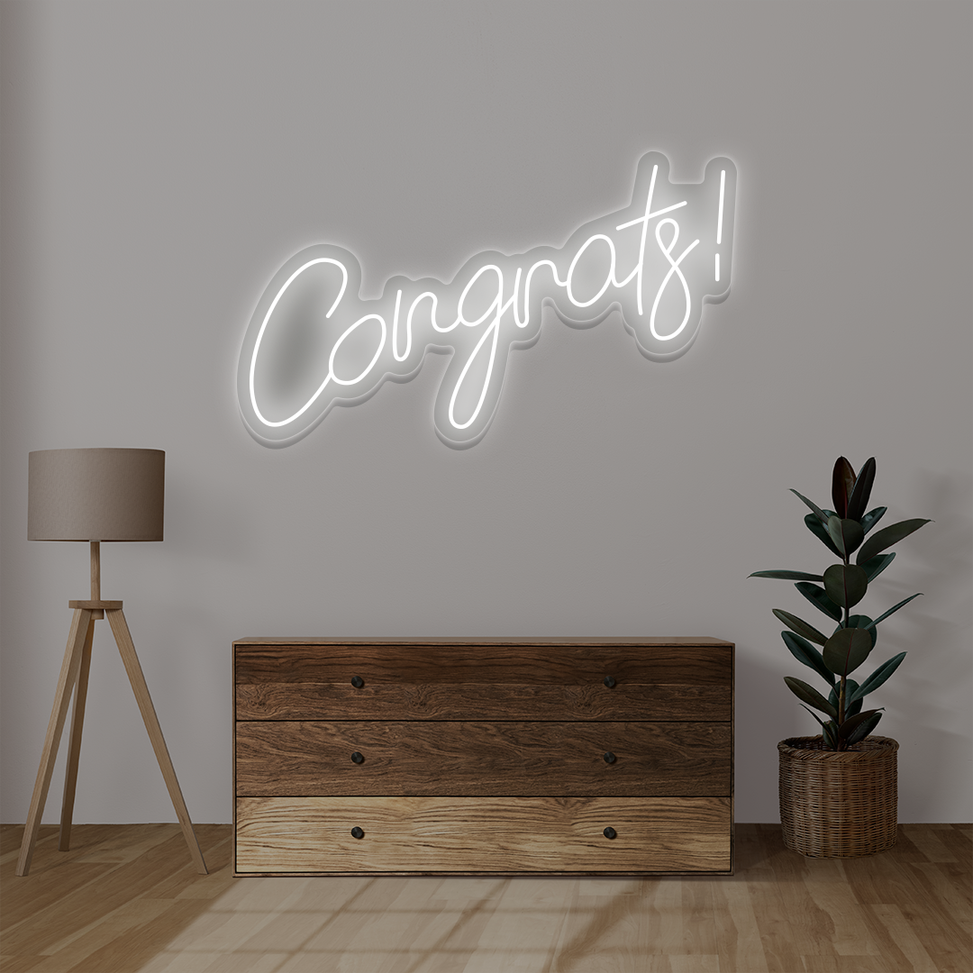 Congrats Neon Sign | Warmwhite