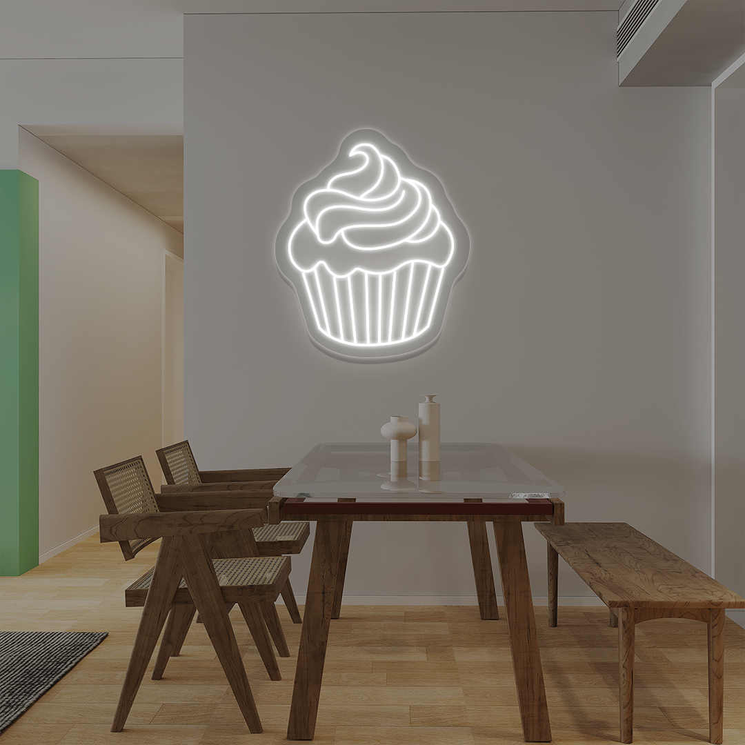 Cupcake Neon Sign | White
