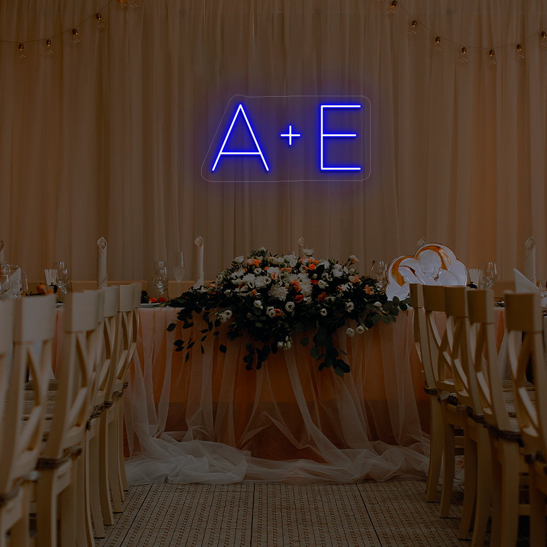 Personalized Wedding Name Initials Neon Sign