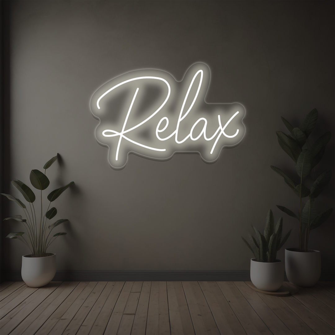 Relax Neon Sign | White