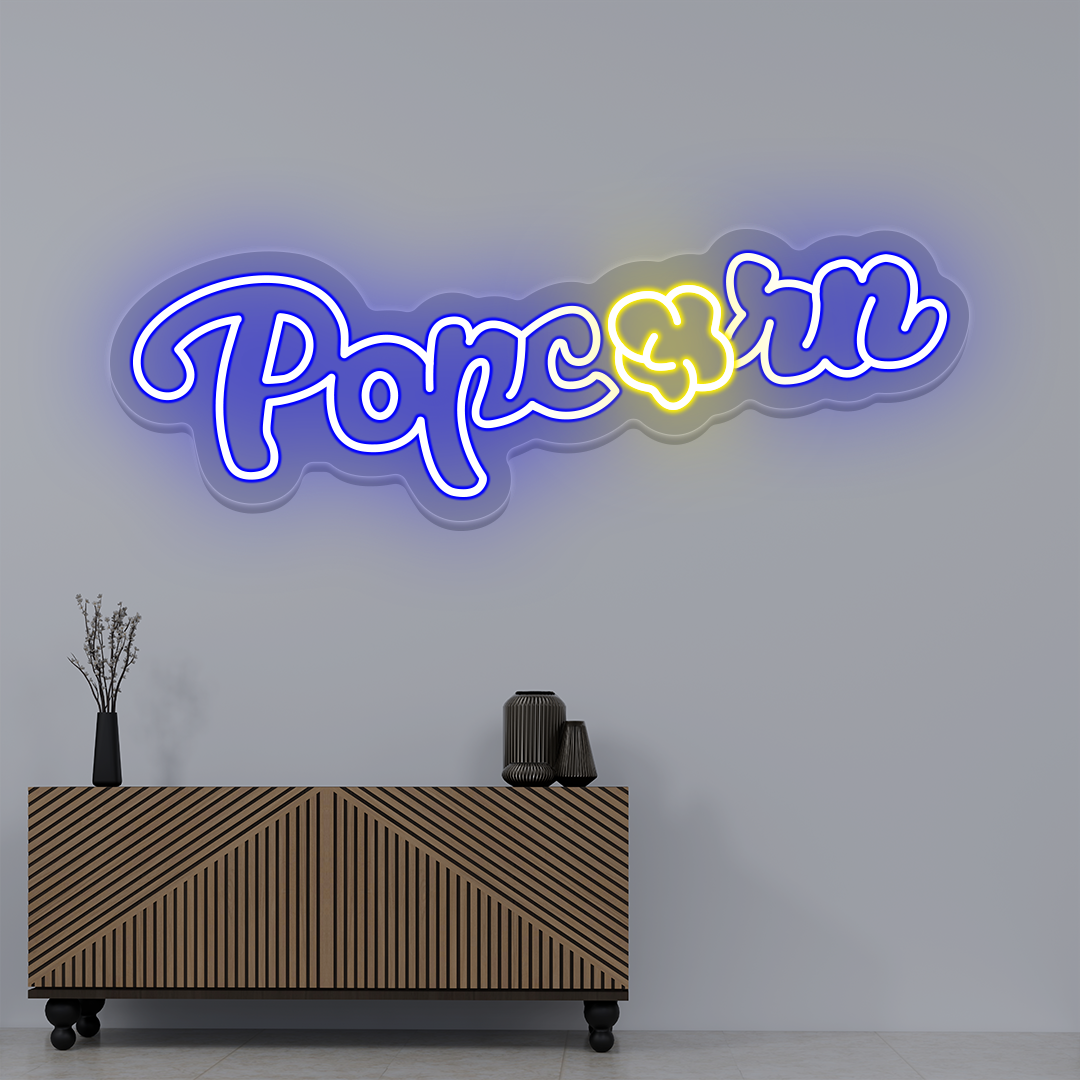 Popcorn Neon Sign | Blue