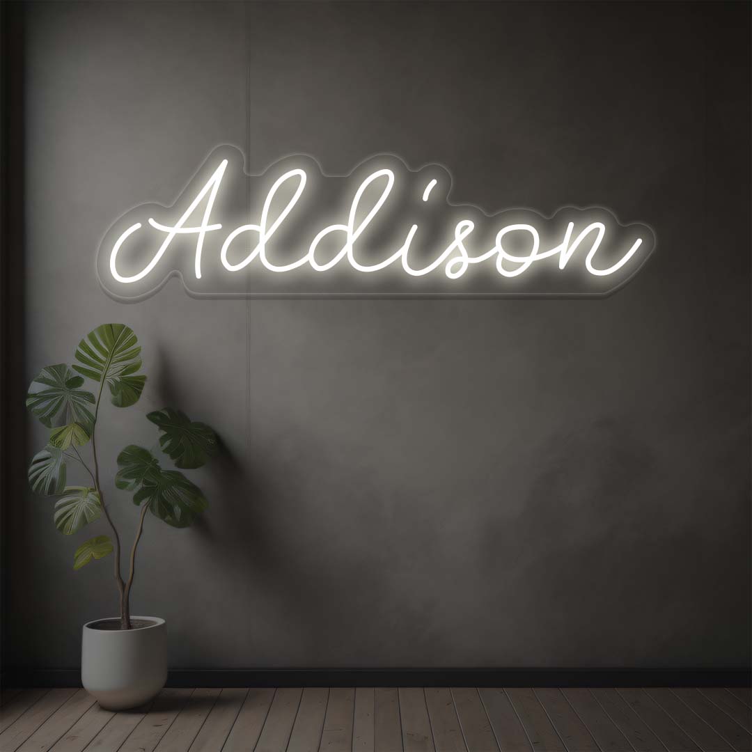 Addison Name Neon Sign | WarmWhite