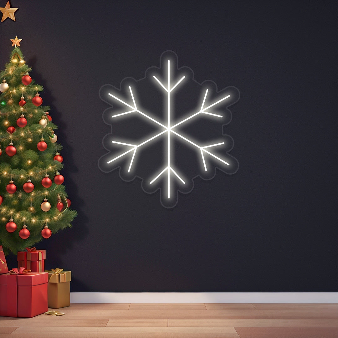 Snow Flake Neon Sign | White