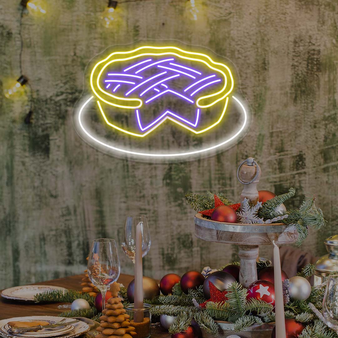 Thanksgiving Pumpkin Pie - Multicolor Neon Sign