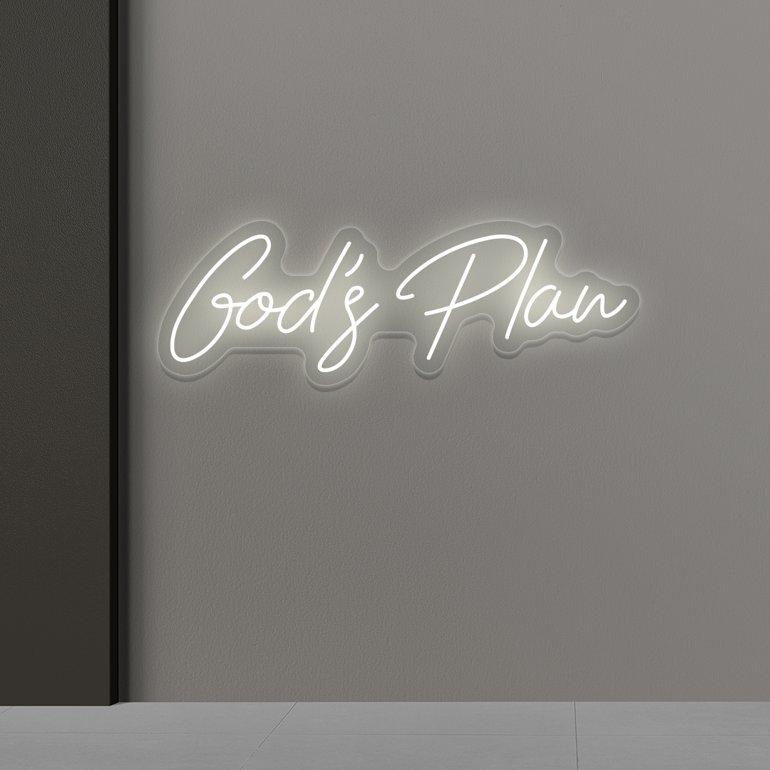 God's Plan Neon Sign | Warmwhite