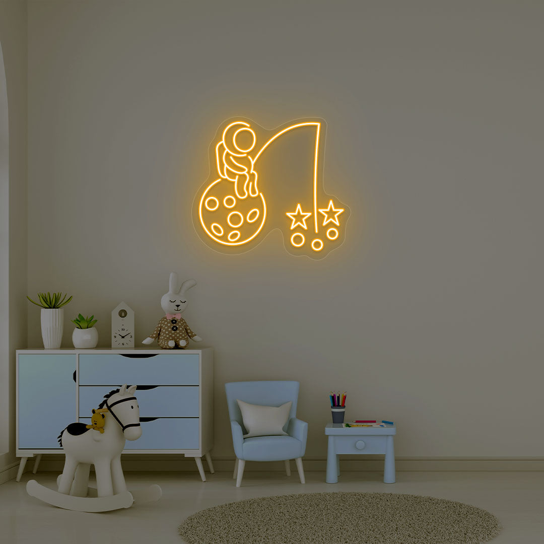Astronaut Neon Sign  | Orange