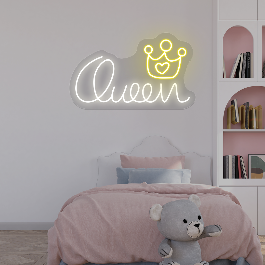 Queen Crown Neon Sign | Warmwhite
