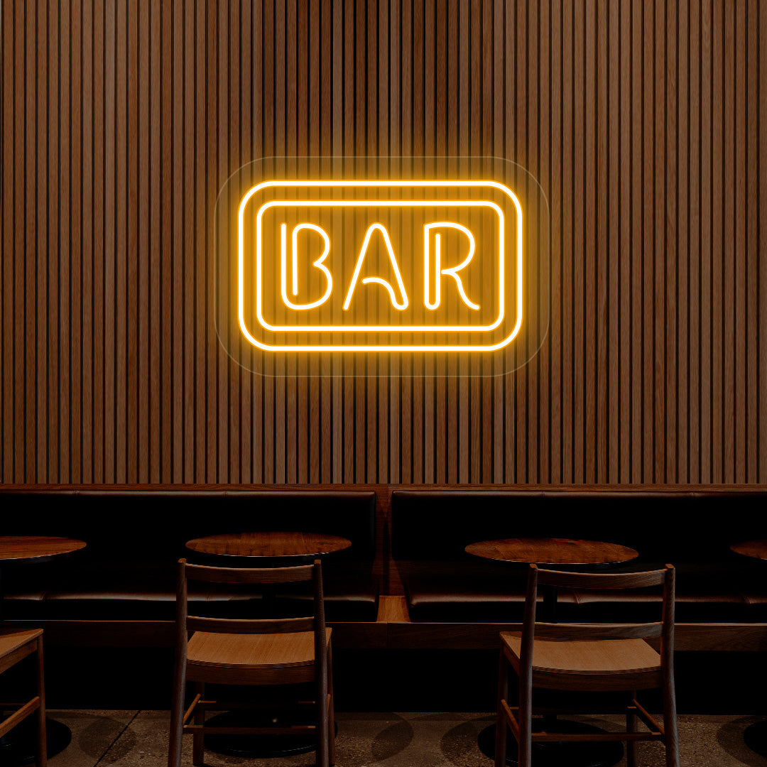Rectangular Bar Neon Sign | Orange