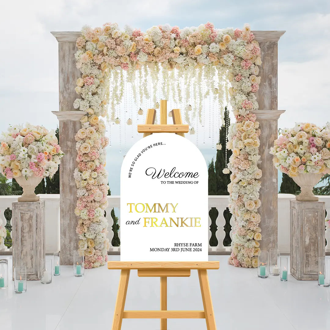 Personalized Wedding Welcome Sign | White Acrylic