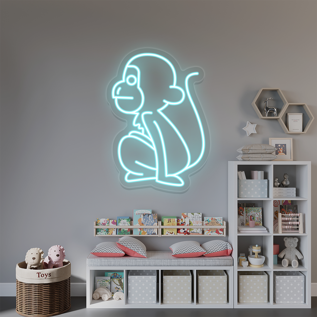 Sitting Monkey Neon Sign | Icblue