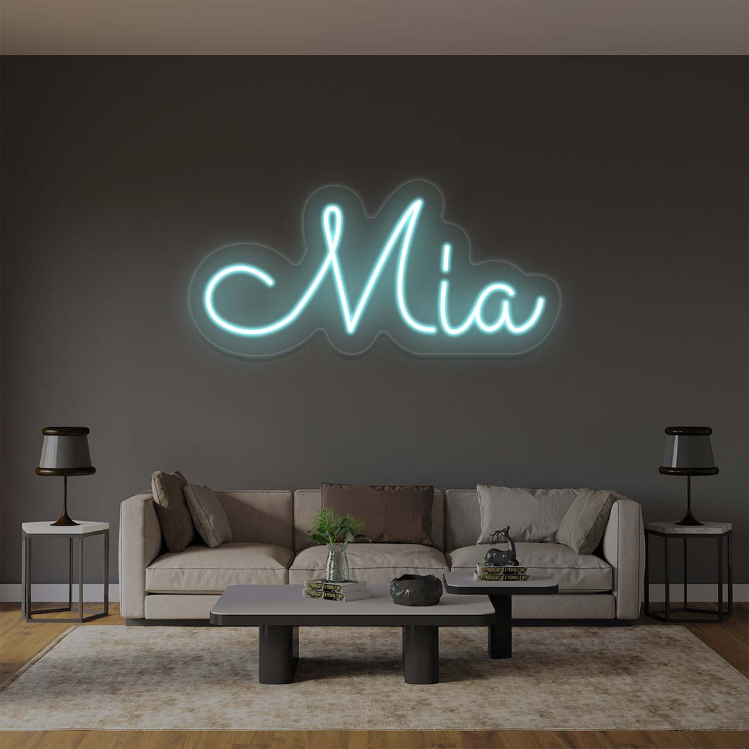 Mia Name Neon Sign | Iceblue