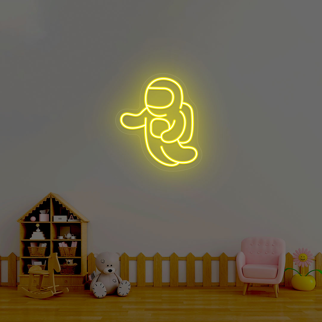 Astronaut Neon Sign | Yellow