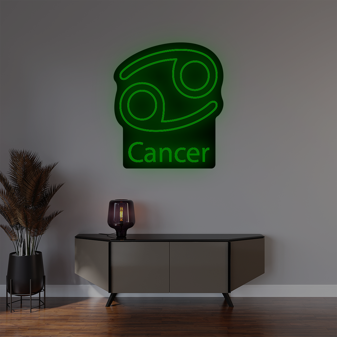 Cancer Zodiac Illuminated Sign | Green