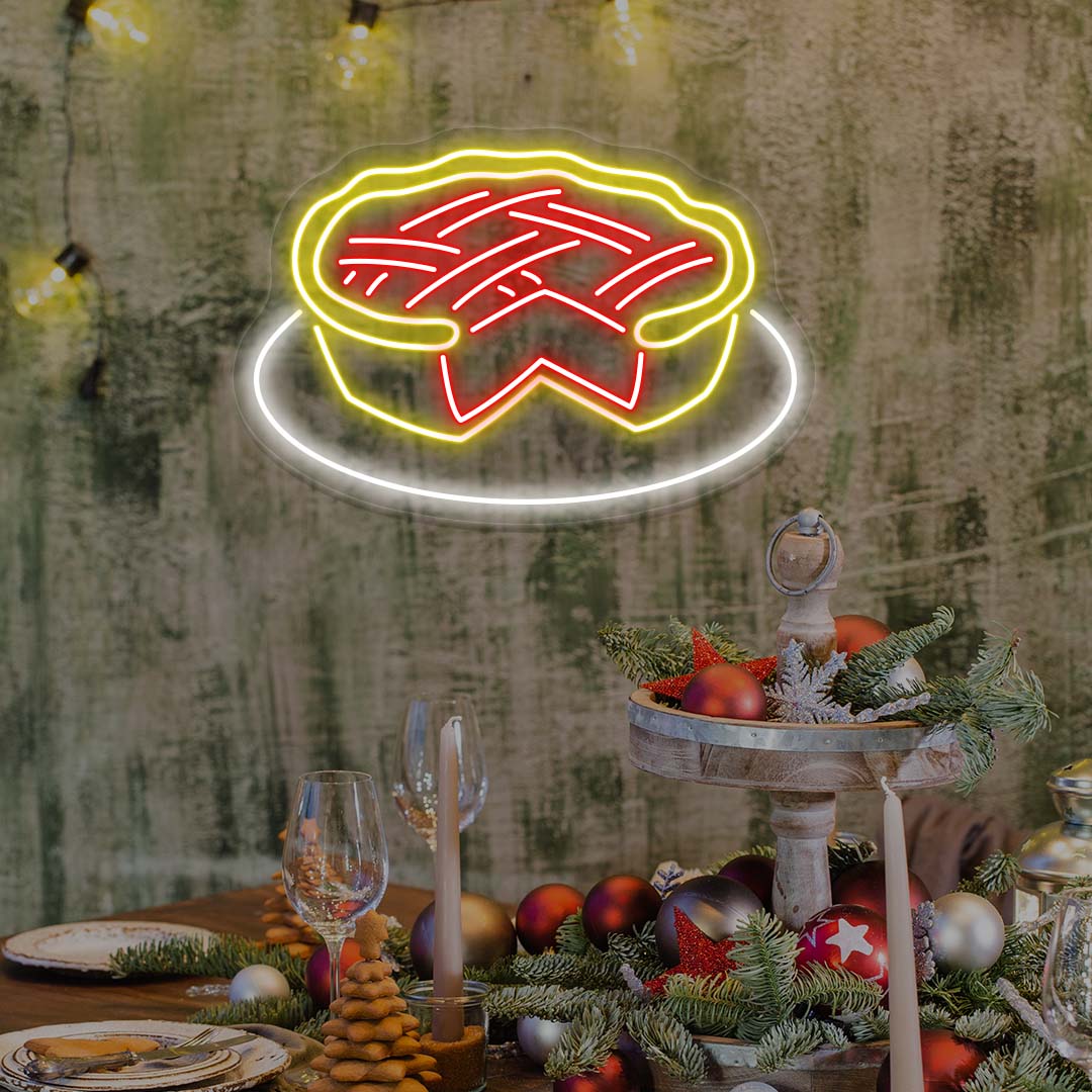 Thanksgiving Pumpkin Pie - Multicolor Neon Sign