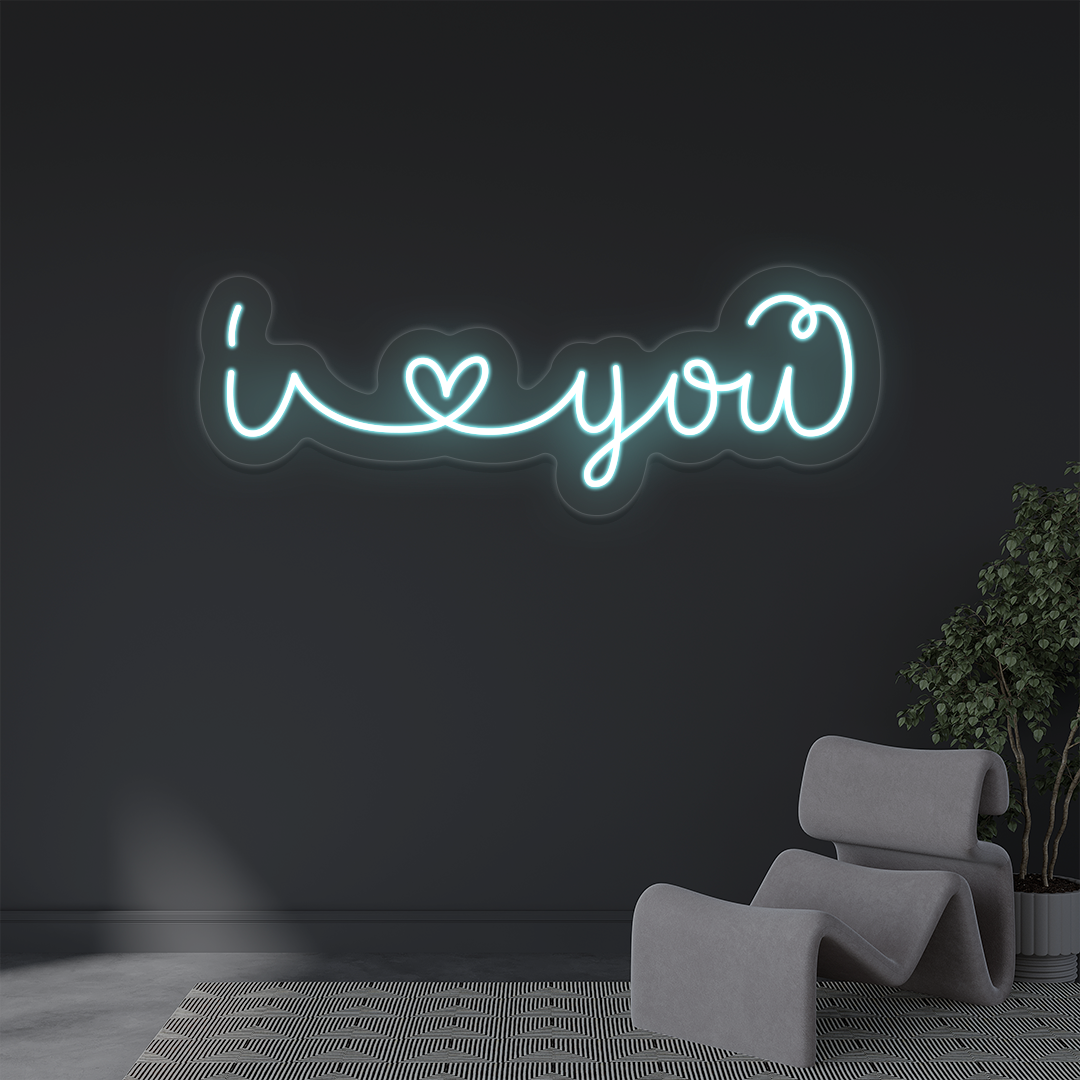 I Love You Neon Sign | Iceblue