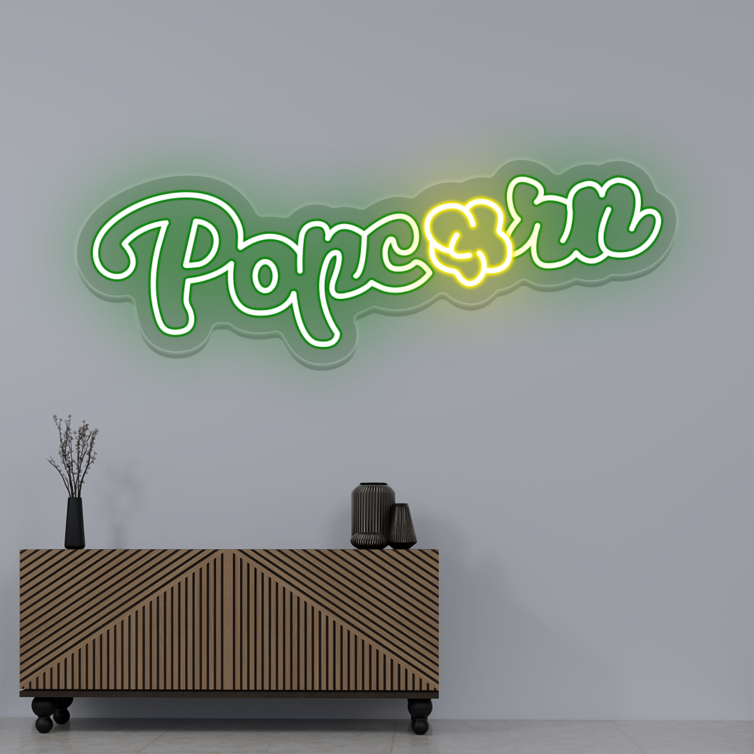 Popcorn Neon Sign | Green