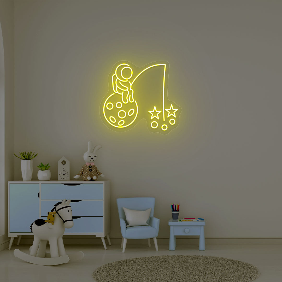 Astronaut Neon Sign | Yellow