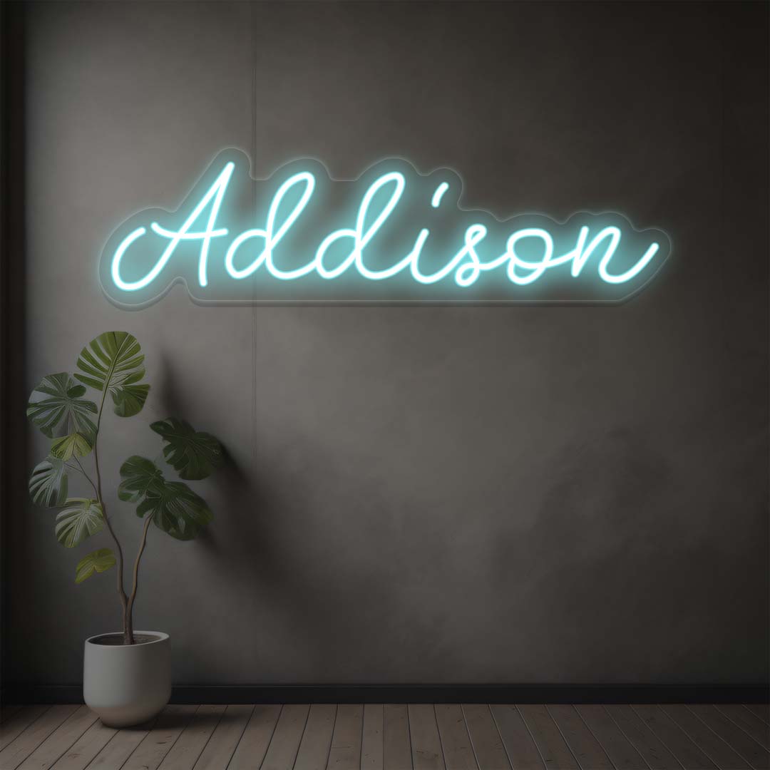 Addison Name Neon Sign | Iceblue