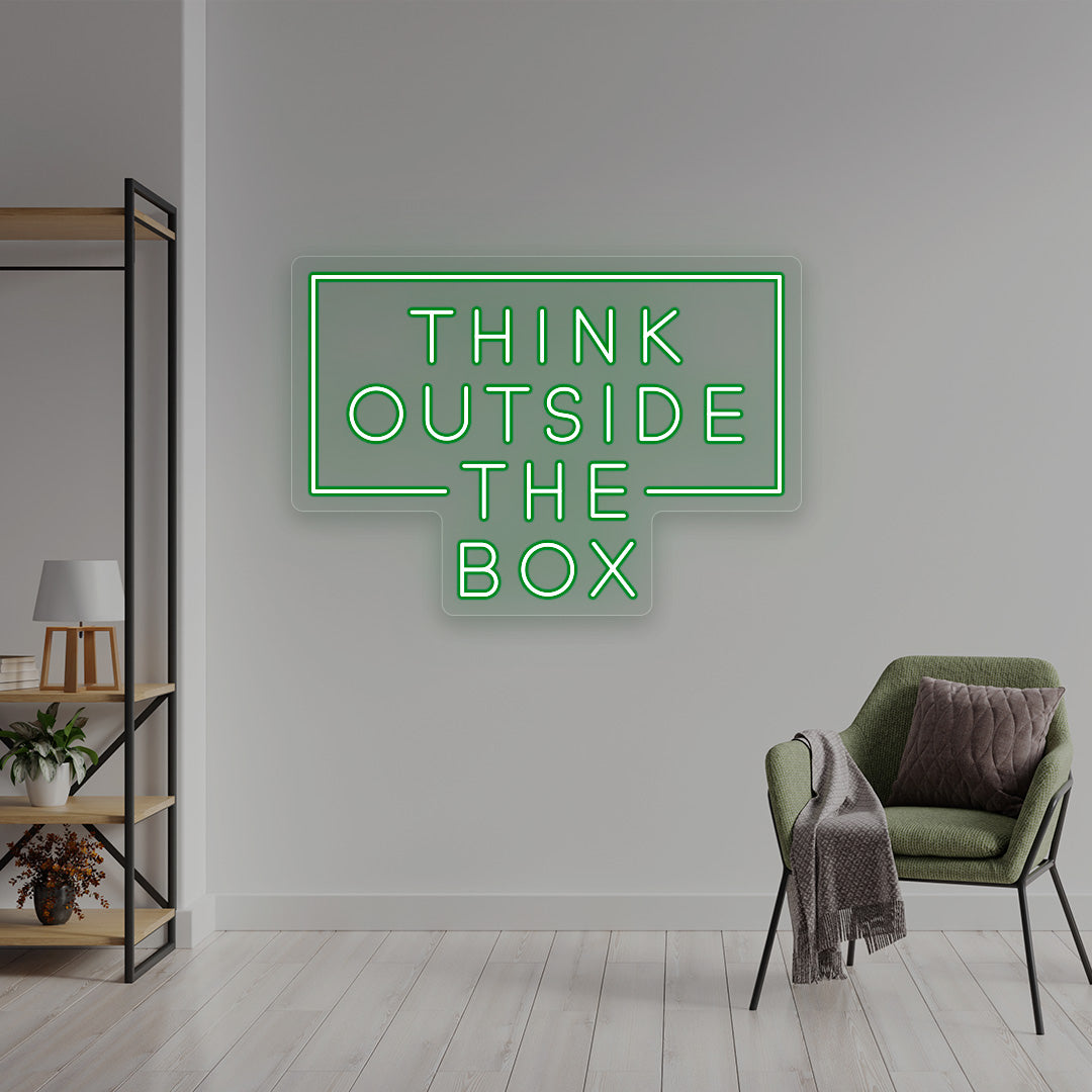 Think Outside The Box Neon Sign | Green