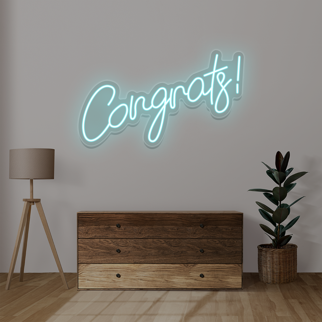 Congrats Neon Sign | Iceblue