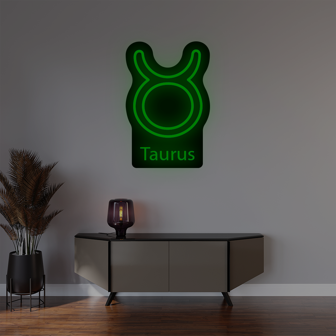 Taurus Zodiac Illuminated Sign | Green