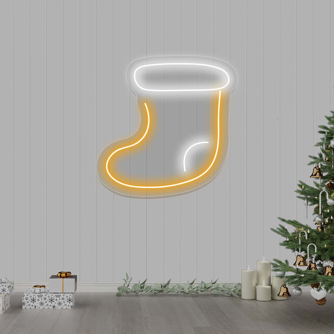 Christmas Stockings Neon Sign | Orange
