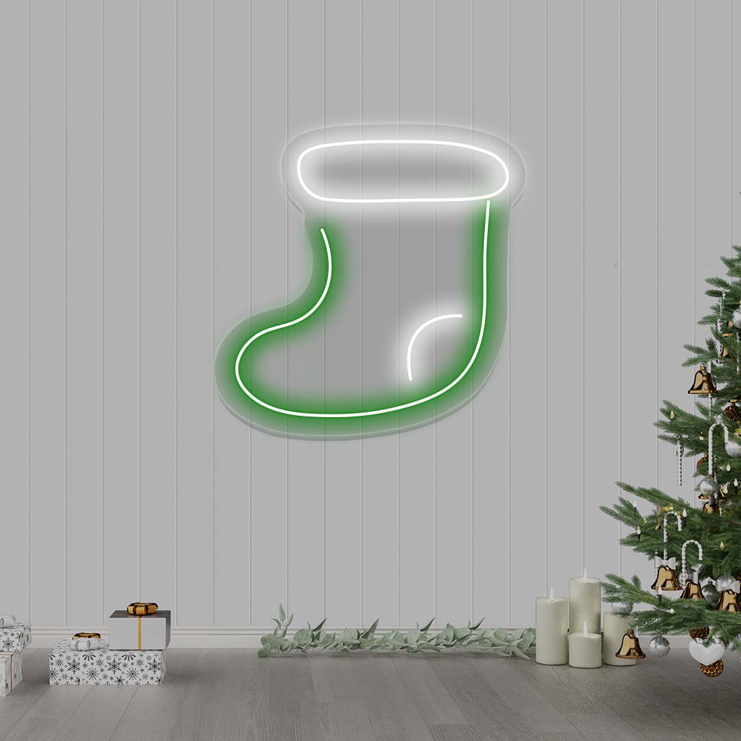 Christmas Stockings Neon Sign | Green