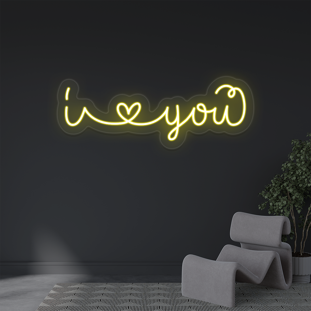 I Love You Neon Sign | Yellow