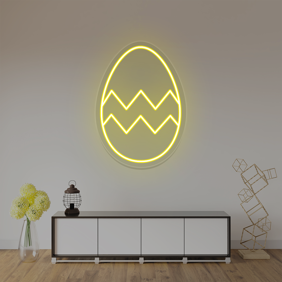 Yellow Easter egg neon sign wall art