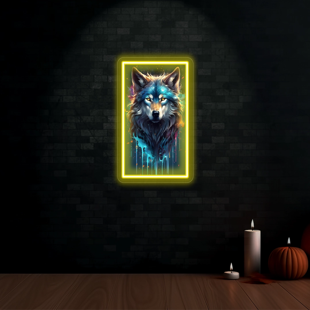 Wolf Neon Artwork