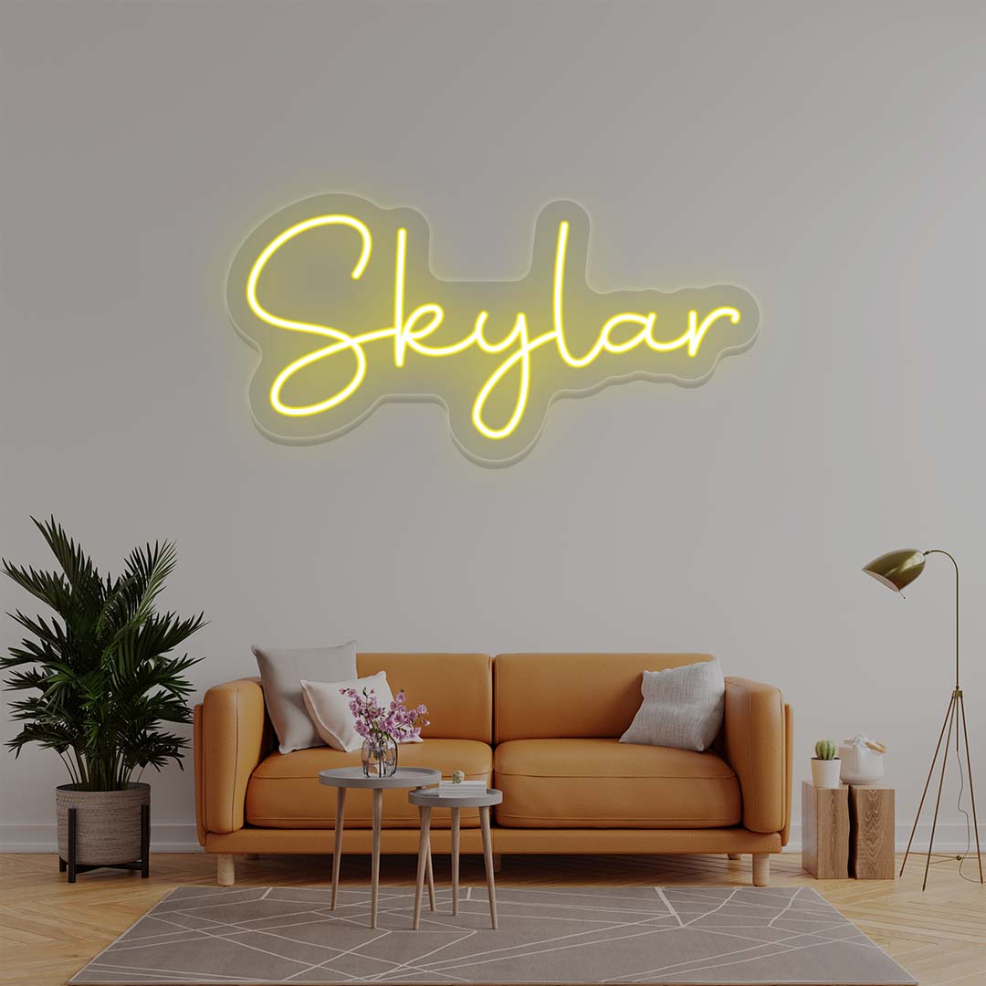 Skylar Name Neon Sign | Yellow