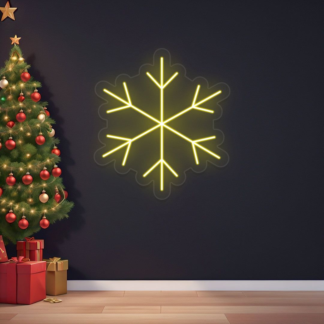 Snow Flake Neon Sign | Yellow