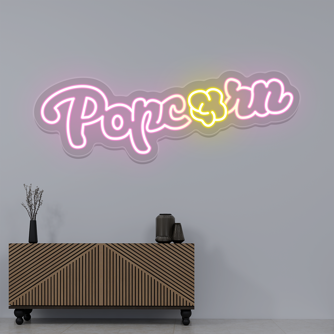 Popcorn Neon Sign | Pink