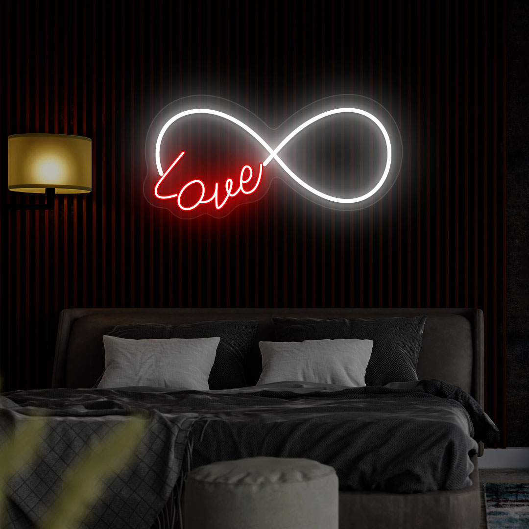 Infinity Love Neon Sign | White