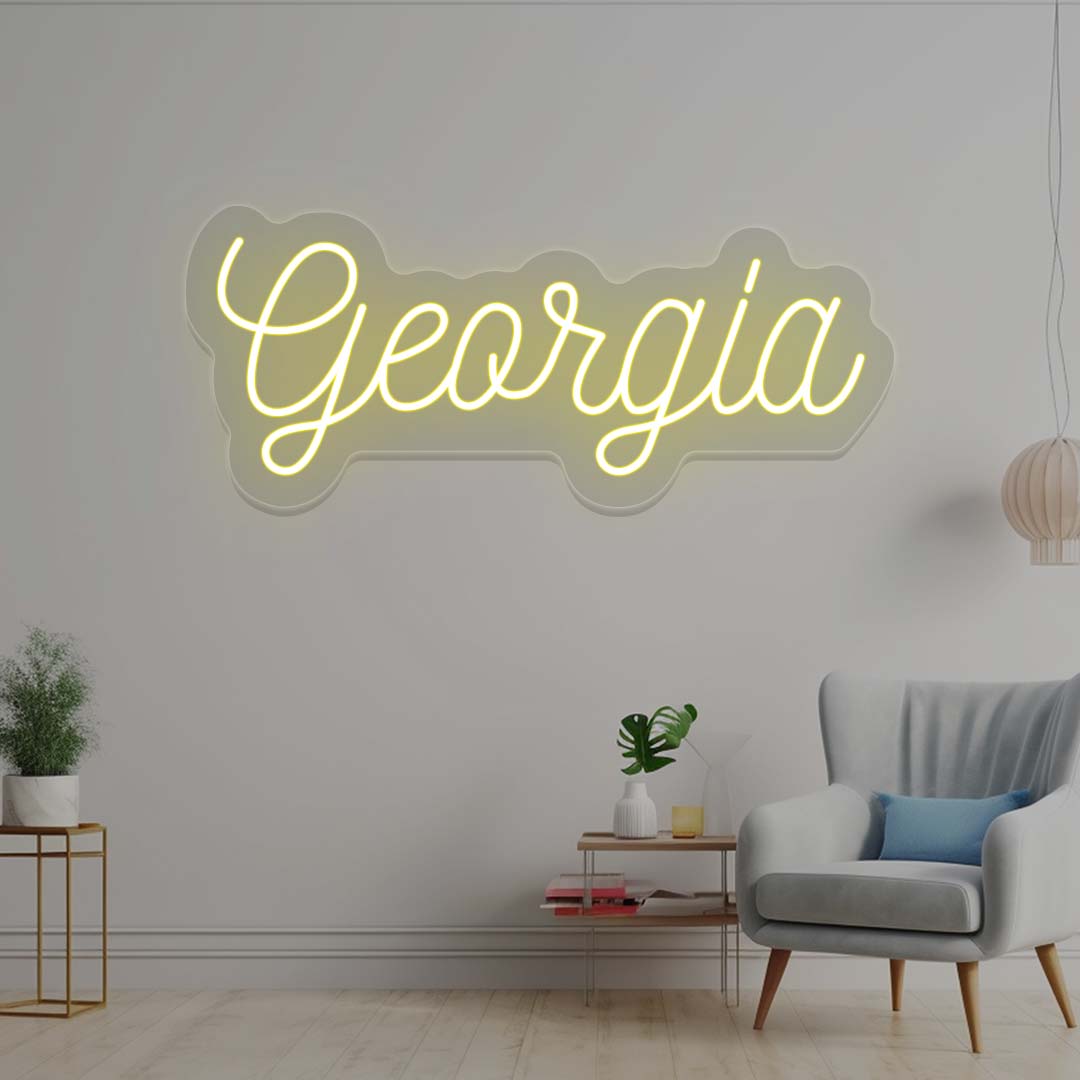 Georgia Name Neon Sign | Yellow