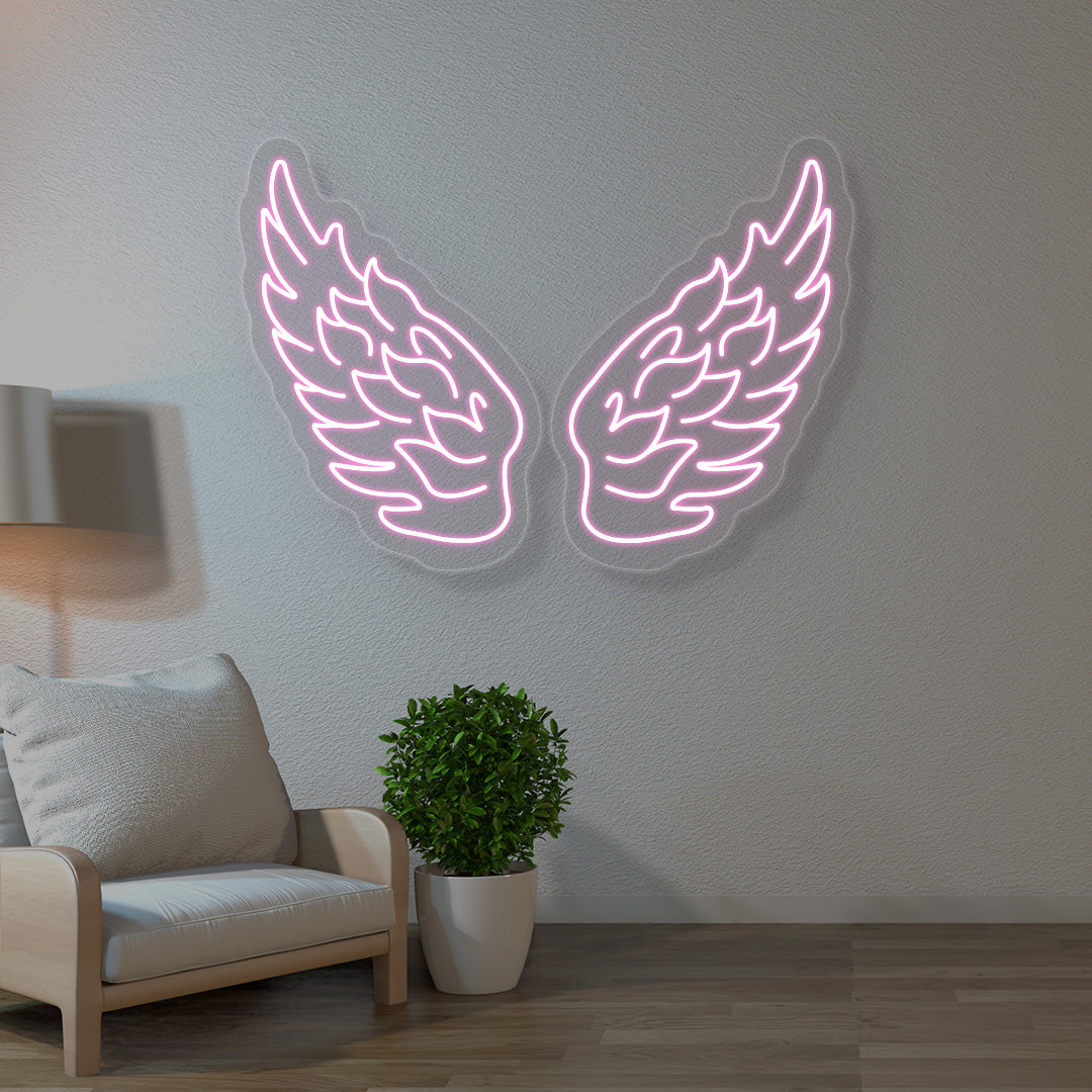 Angel Wings Neon Sign | Pink