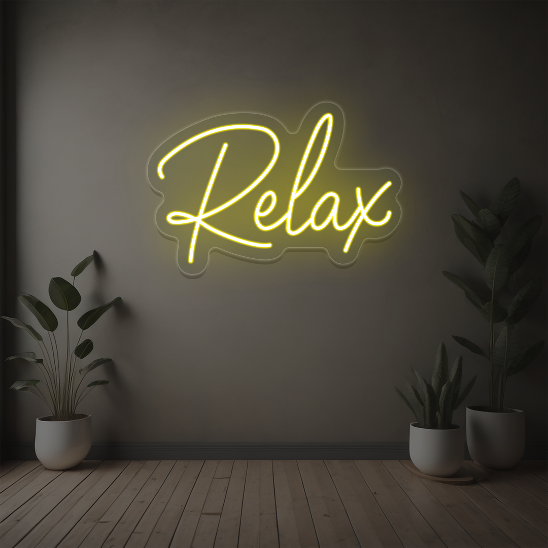 Relax Neon Sign | Yellow