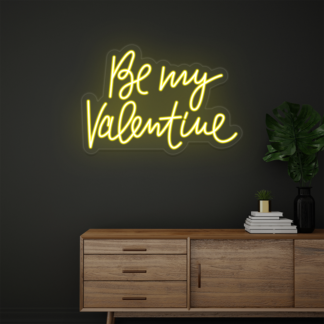 Be My Valentine Neon Sign | Yellow