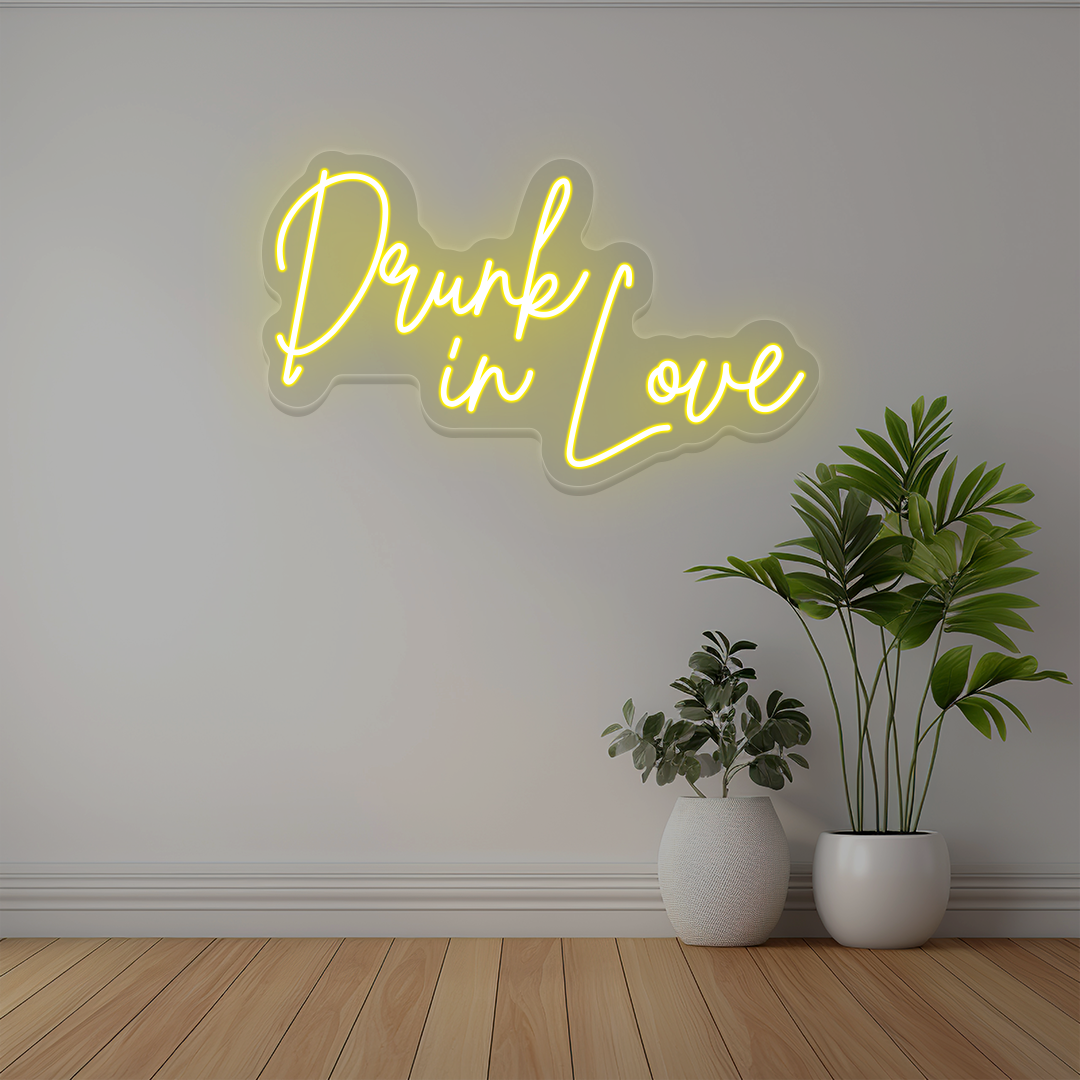 Drunk In Love Neon Sign | Yellow