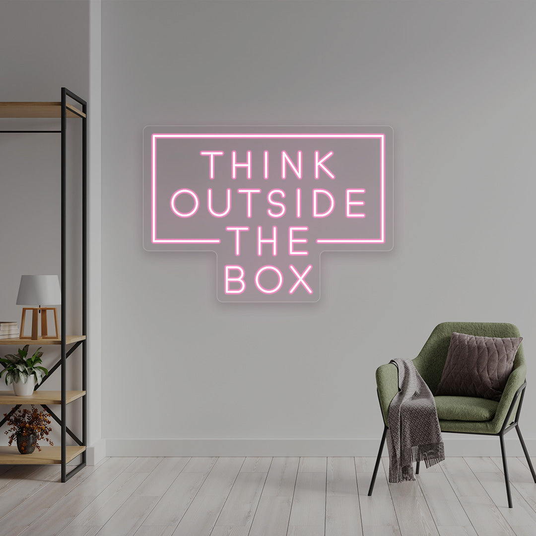 Think Outside The Box Neon Sign | Pink