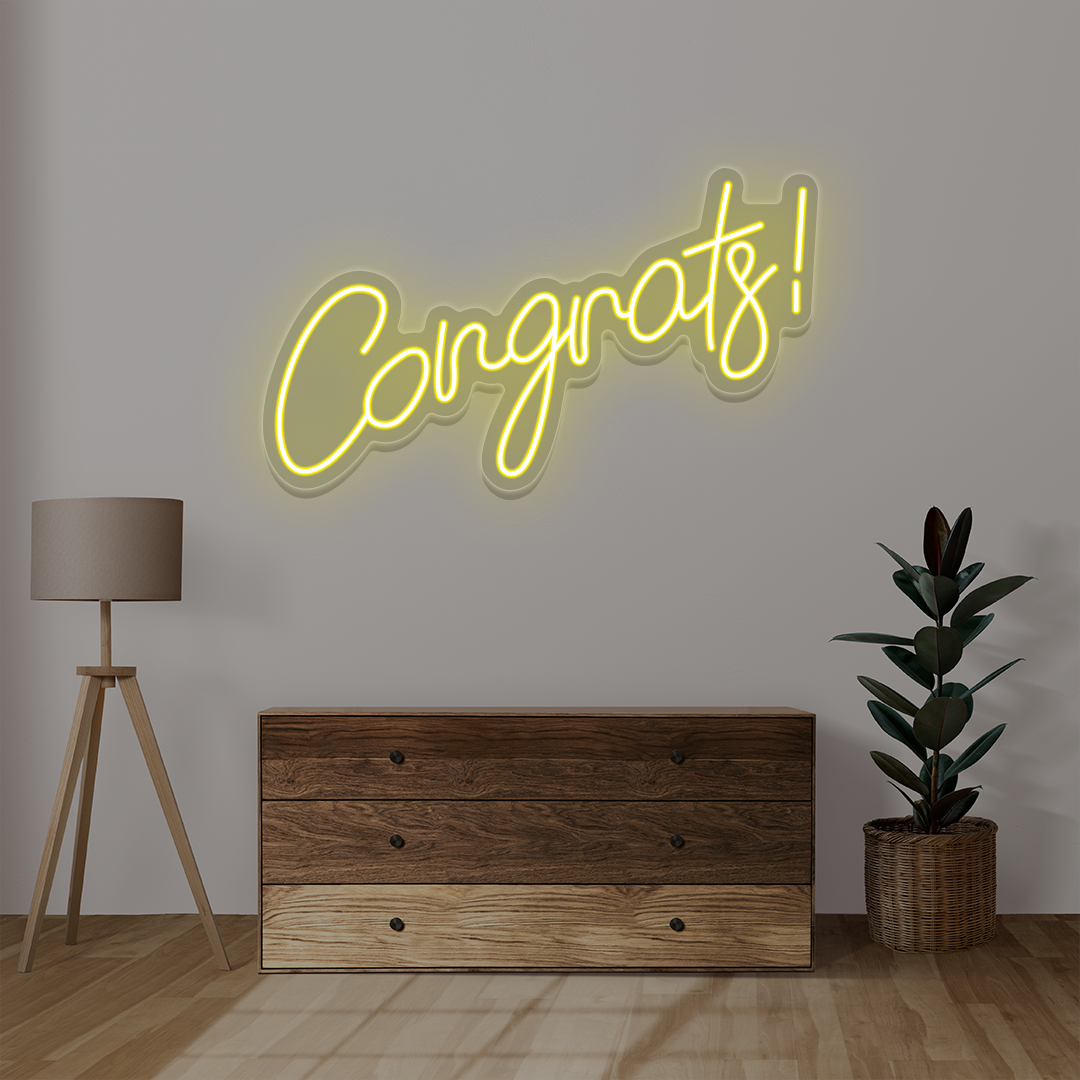 Congrats Neon Sign | Yellow