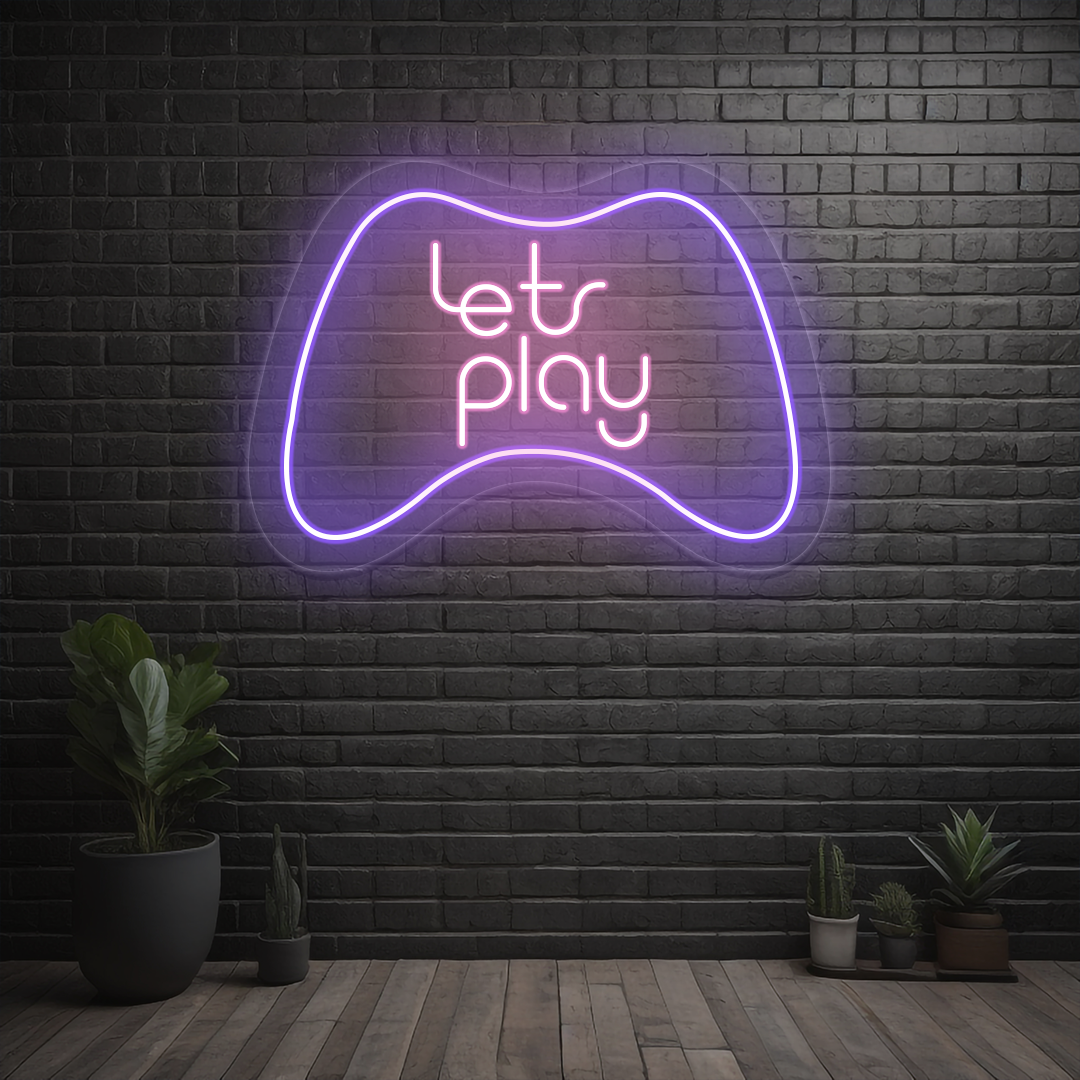Lets Play Neon Sign