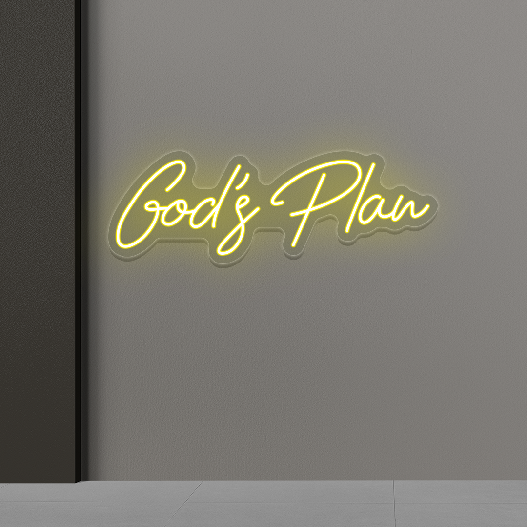 God's Plan Neon Sign | Yellow
