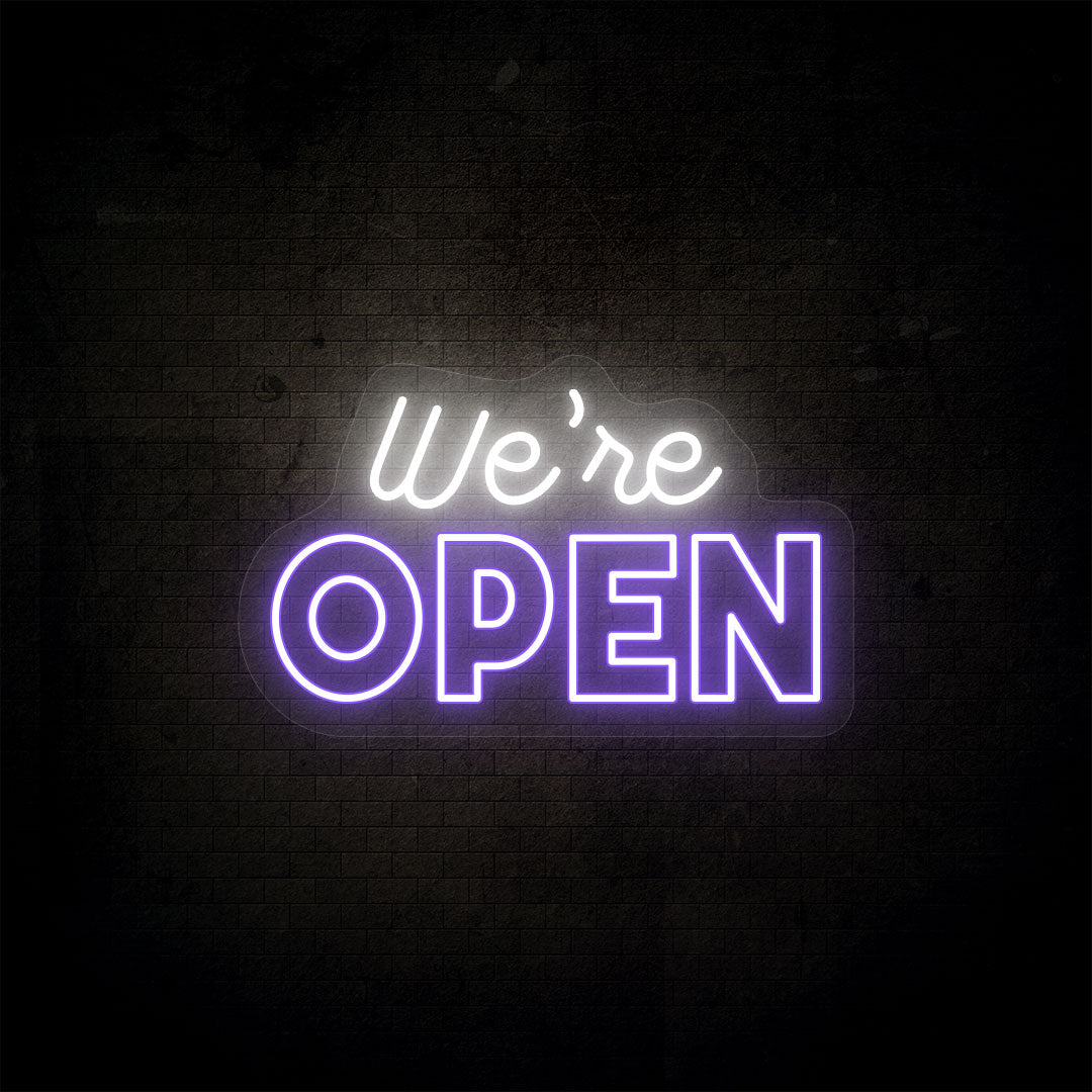 We're Open Neon Sign - Multicolor
